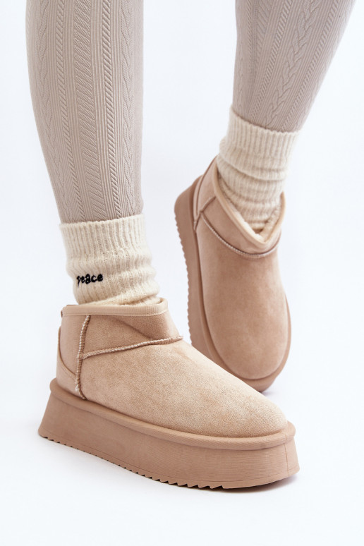 Snehule s masívnou podrážkou béžovej... Snehule s masívnou podrážkou béžovej...