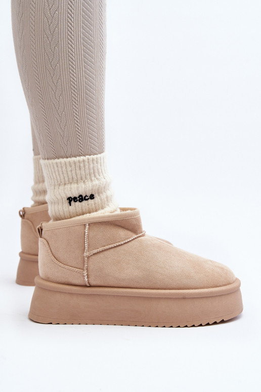 Snehule s masívnou podrážkou béžovej... Snehule s masívnou podrážkou béžovej...