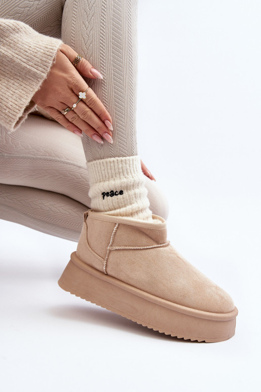 Snehule s masívnou podrážkou béžovej... Snehule s masívnou podrážkou béžovej...