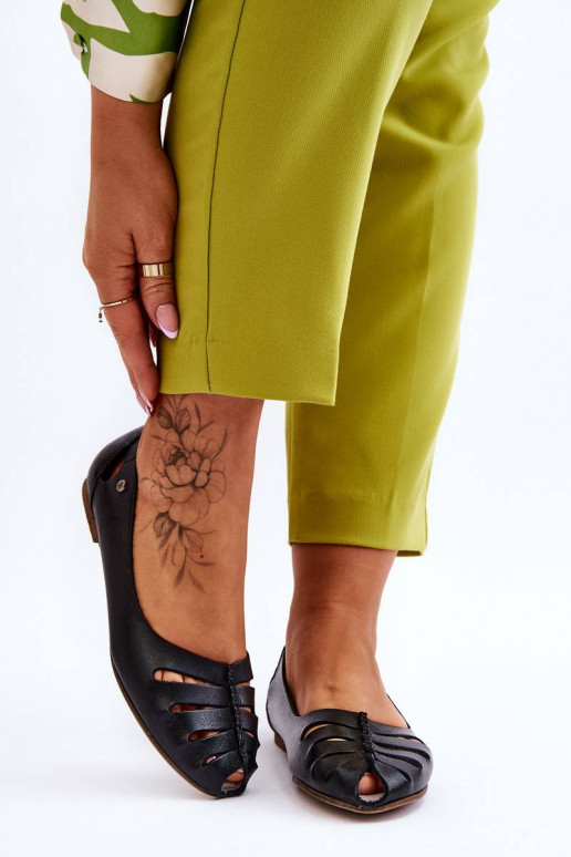 Pohodlné balerínky z prírodnej kože v...