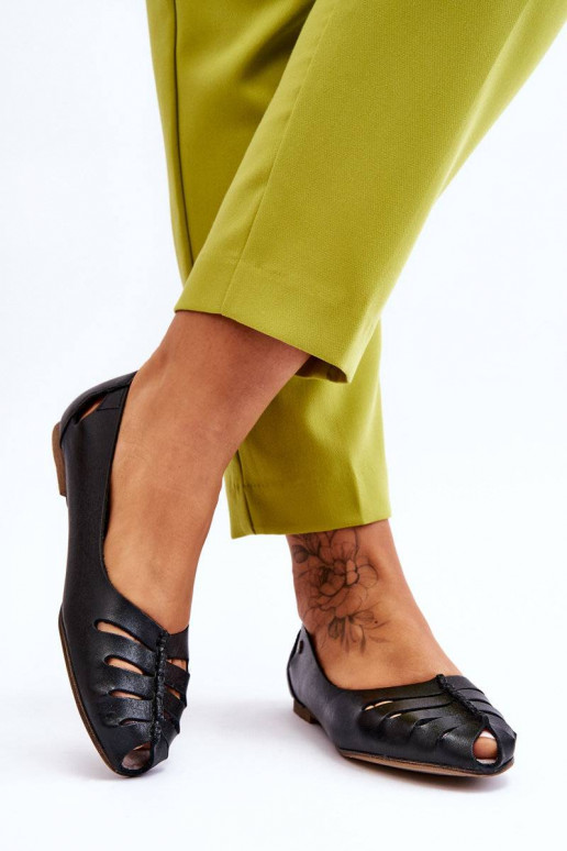 Pohodlné balerínky z prírodnej kože v...