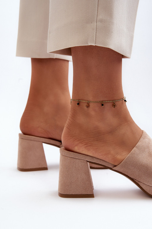 Sandále s béžovým podpätkom Bralya Sandále s béžovým podpätkom Bralya