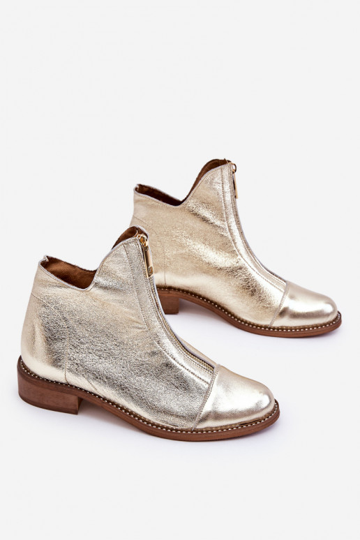 Čižmy na zips v zlatej farbe Zazoo Čižmy na zips v zlatej farbe Zazoo