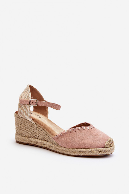 Semišové sandále espadrilky ružové... Semišové sandále espadrilky ružové...