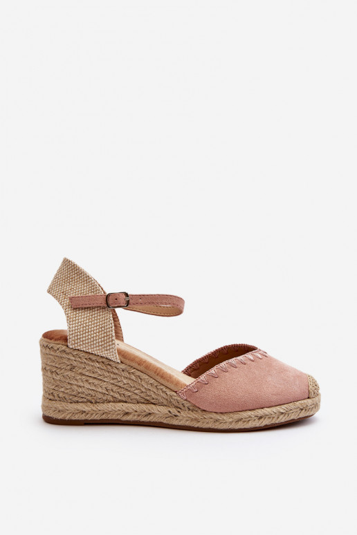 Semišové sandále espadrilky ružové... Semišové sandále espadrilky ružové...