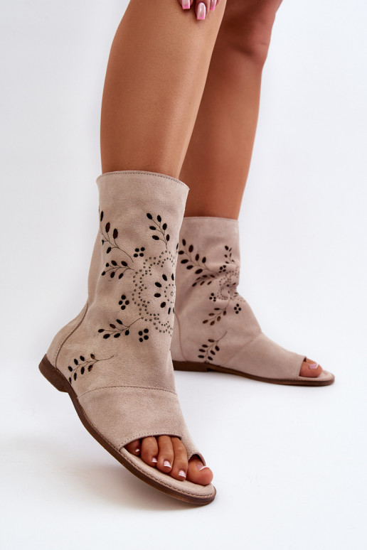 Zazoo Suede sandále na podpätku v...