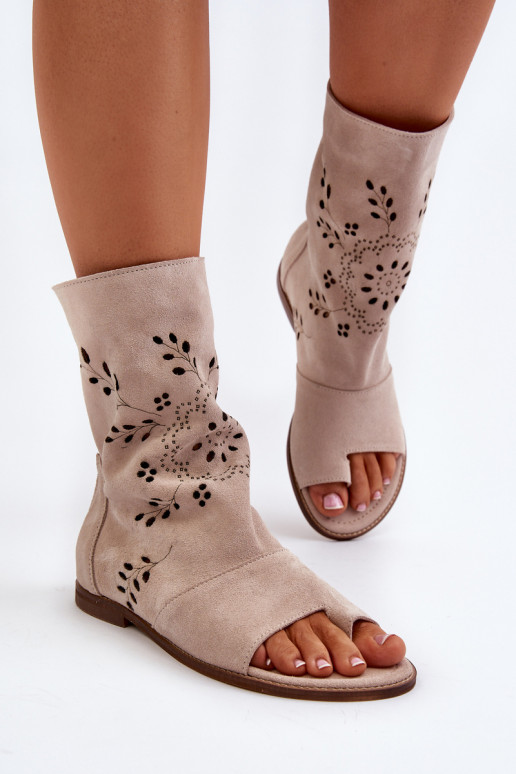 Zazoo Suede sandále na podpätku v...