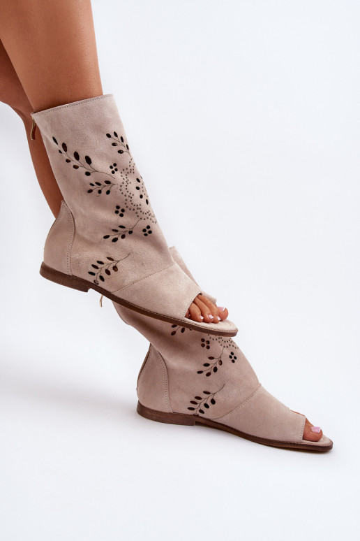 Zazoo Suede sandále na podpätku v...