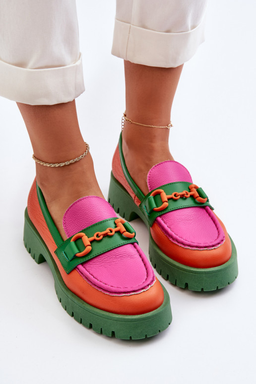 Oranžové mokasíny CheBello s ornamentami