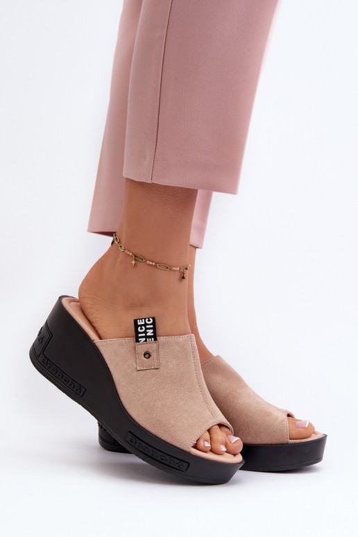 Dámske papuče béžové Vleni