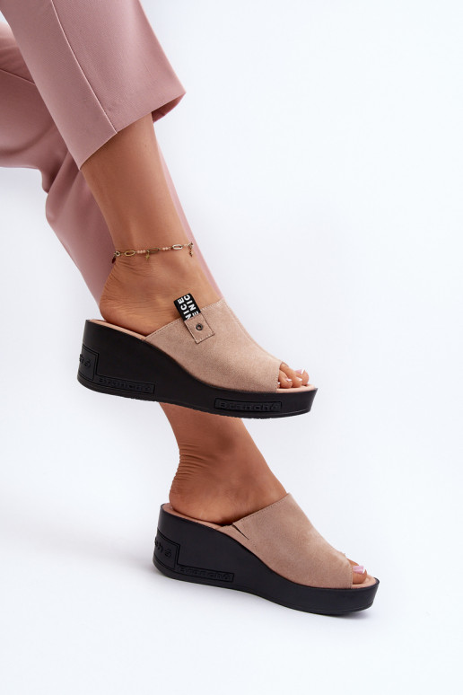 Dámske papuče béžové Vleni