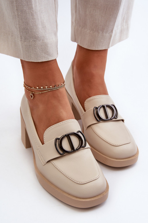 Topánky s podpätkami s béžovými...