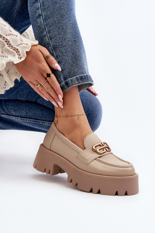 Mokasíny Zazoo béžové Mokasíny Zazoo béžové