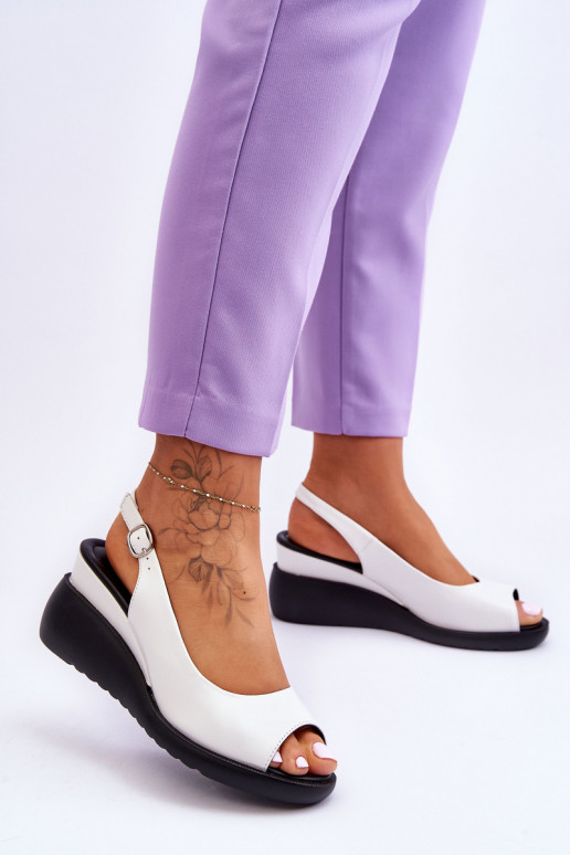 Biele sandále Sergio Leone s platformou Biele sandále Sergio Leone s platformou