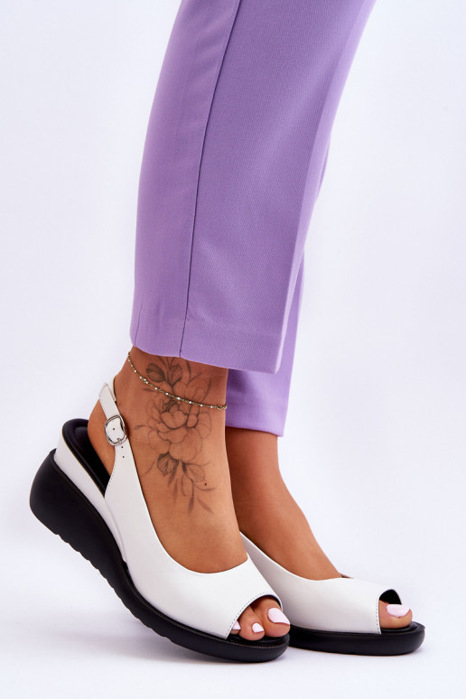 Biele sandále Sergio Leone s platformou Biele sandále Sergio Leone s platformou