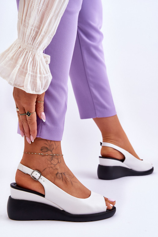 Biele sandále Sergio Leone s platformou Biele sandále Sergio Leone s platformou