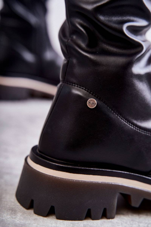 čižmy nad kolená GOE KK2N4024 čierne