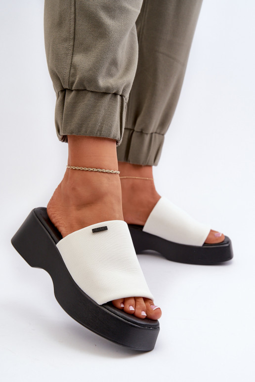 Dámske papuče Big Star bielej farby Dámske papuče Big Star bielej farby