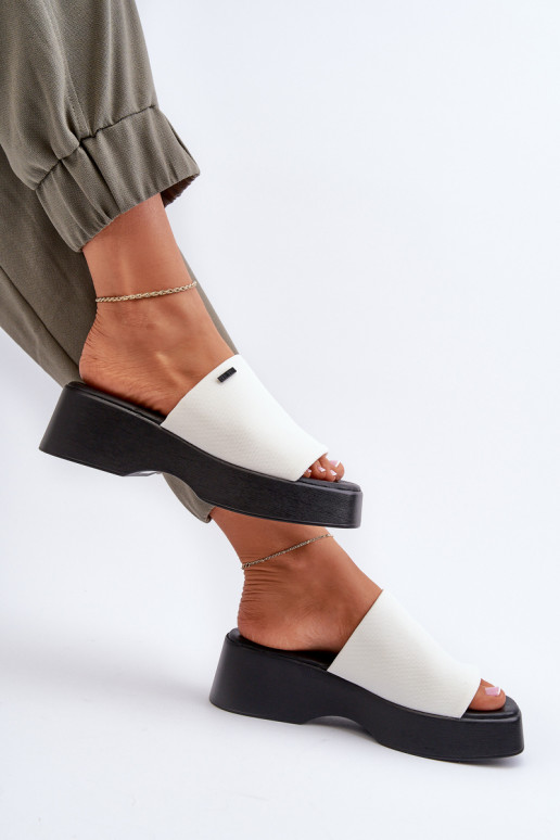 Dámske papuče Big Star bielej farby Dámske papuče Big Star bielej farby