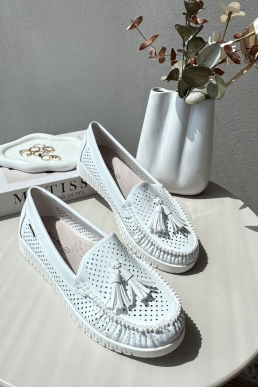 Dámske mokasíny z ekokože v bielej...