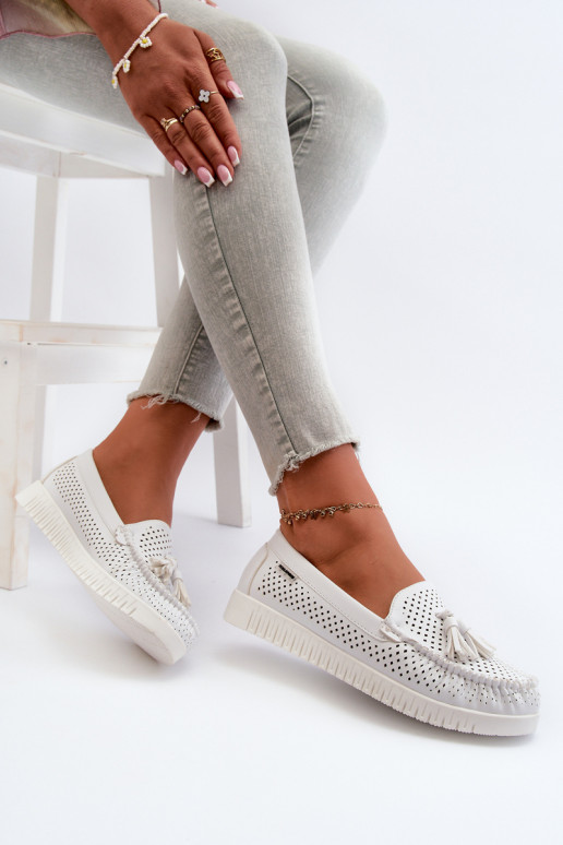 Dámske mokasíny z ekokože v bielej...