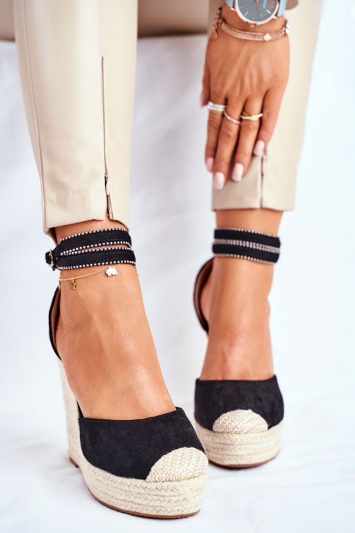 Sandále espadrilky DEBEVE BLACK Sandále espadrilky DEBEVE BLACK