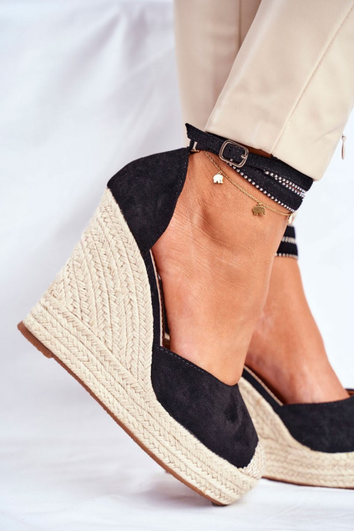 Sandále espadrilky DEBEVE BLACK Sandále espadrilky DEBEVE BLACK