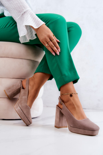 Béžové semišové topánky