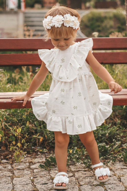 Sandále pre deti s kvetmi v bielej farbe Sandále pre deti s kvetmi v bielej farbe