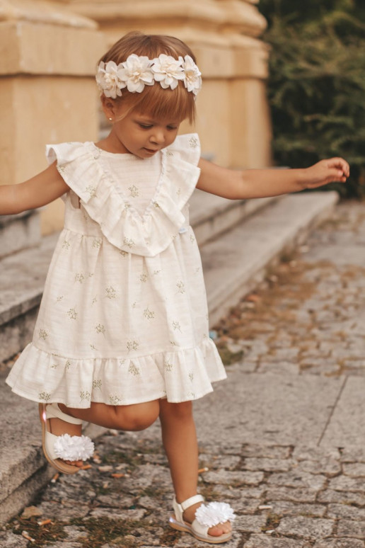 Sandále pre deti s kvetmi v bielej farbe Sandále pre deti s kvetmi v bielej farbe