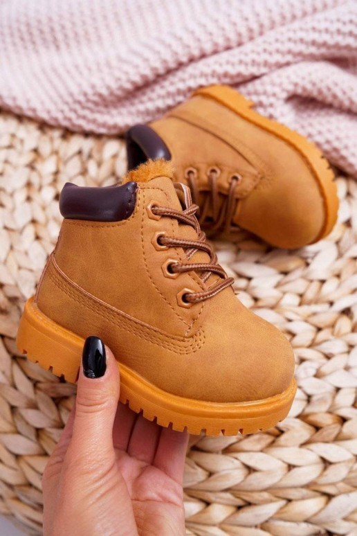 Teplé detské hnedé čižmy