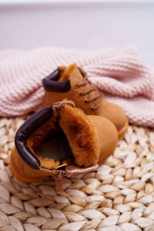 Teplé detské hnedé čižmy