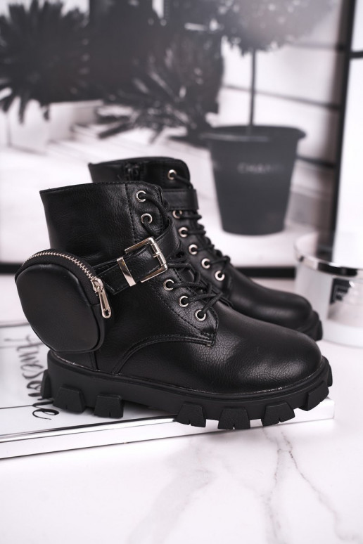 Teplé detské topánky v čiernej farbe