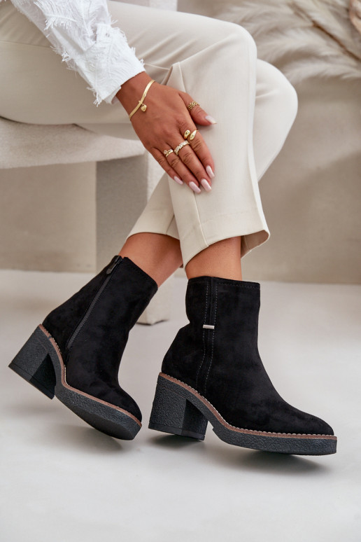 Čižmy s oteplením vo vnútri z eko semišuoIne čierna Arkesia Čižmy s oteplením vo vnútri z eko semišuoIne čierna Arkesia