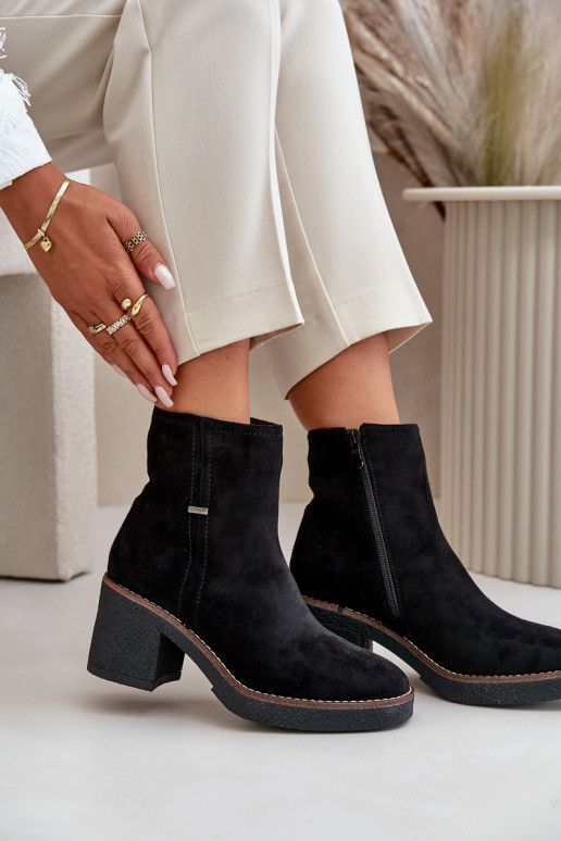 Čižmy s oteplením vo vnútri z eko semišuoIne čierna Arkesia Čižmy s oteplením vo vnútri z eko semišuoIne čierna Arkesia