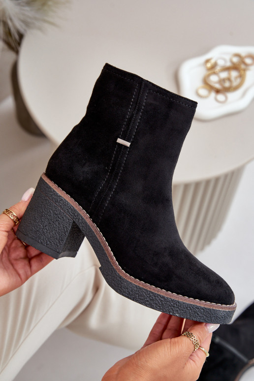 Čižmy s oteplením vo vnútri z eko semišuoIne čierna Arkesia Čižmy s oteplením vo vnútri z eko semišuoIne čierna Arkesia