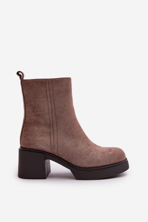 z eko semišuoIne Dámske Teplé čižmy na podpätku béžová Meriluna z eko semišuoIne Dámske Teplé čižmy na podpätku béžová Meriluna