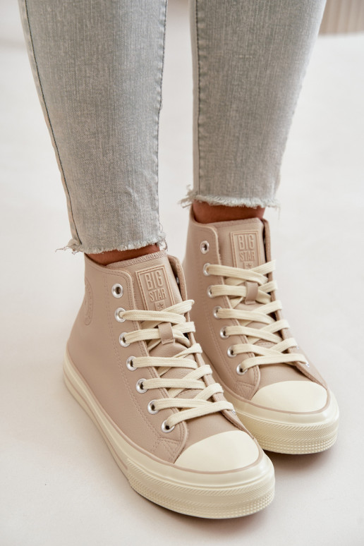 Bežná obuv zahriať sa z eko kože béžová Big Star OO274934 Bežná obuv zahriať sa z eko kože béžová Big Star OO274934