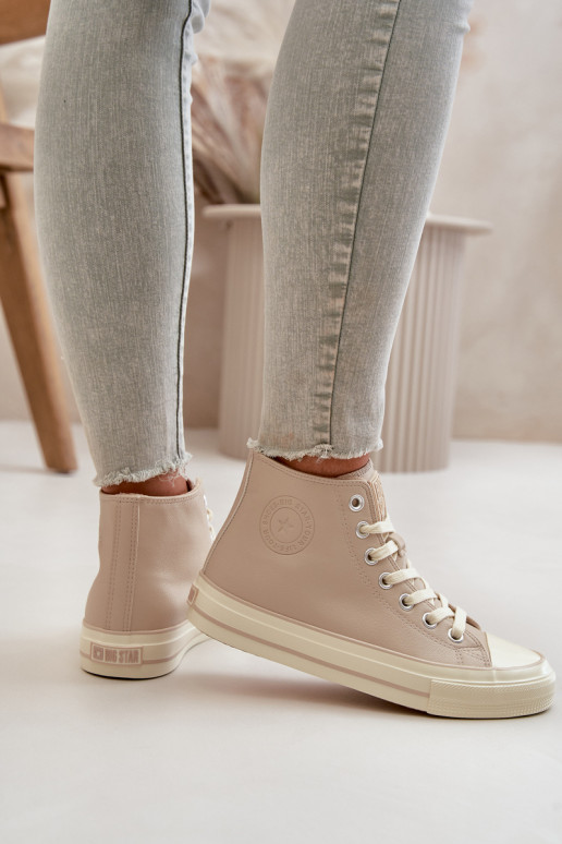 Bežná obuv zahriať sa z eko kože béžová Big Star OO274934 Bežná obuv zahriať sa z eko kože béžová Big Star OO274934