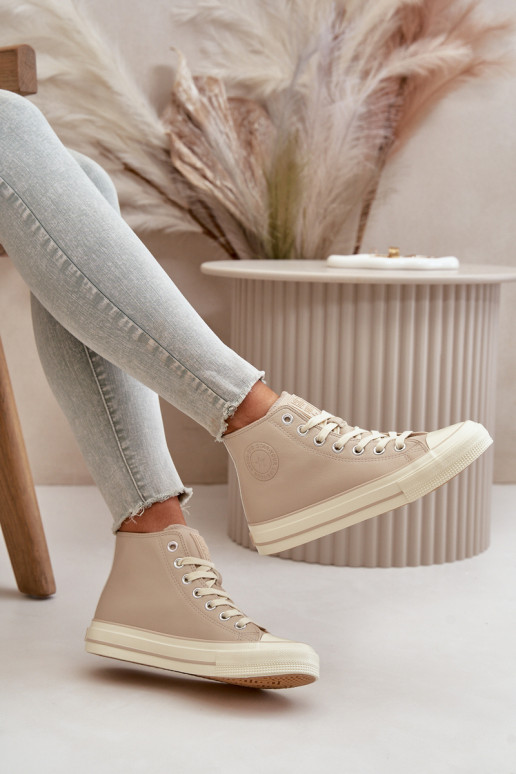 Bežná obuv zahriať sa z eko kože béžová Big Star OO274934 Bežná obuv zahriať sa z eko kože béžová Big Star OO274934