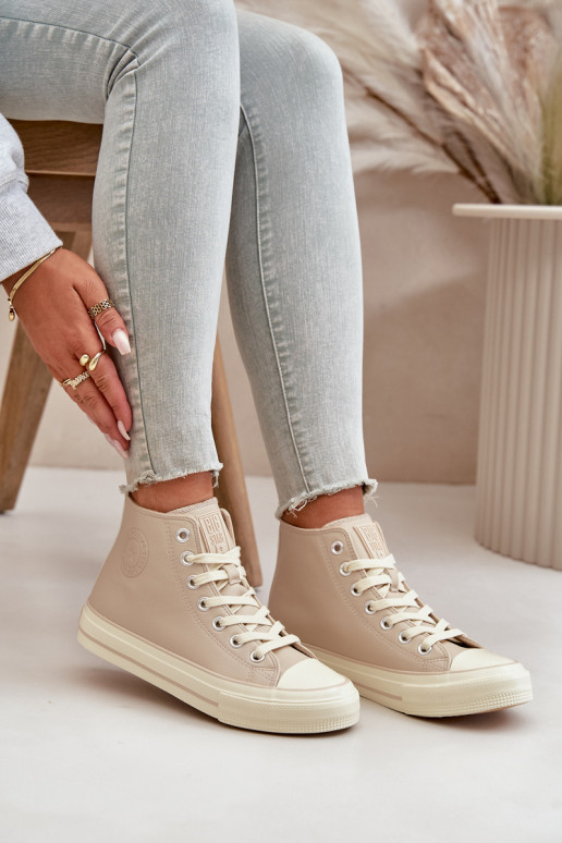 Bežná obuv zahriať sa z eko kože béžová Big Star OO274934 Bežná obuv zahriať sa z eko kože béžová Big Star OO274934