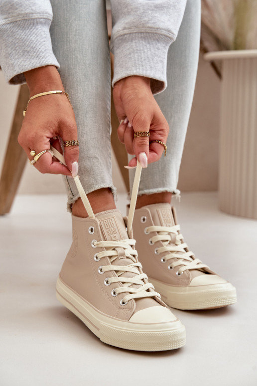 Bežná obuv zahriať sa z eko kože béžová Big Star OO274934 Bežná obuv zahriať sa z eko kože béžová Big Star OO274934