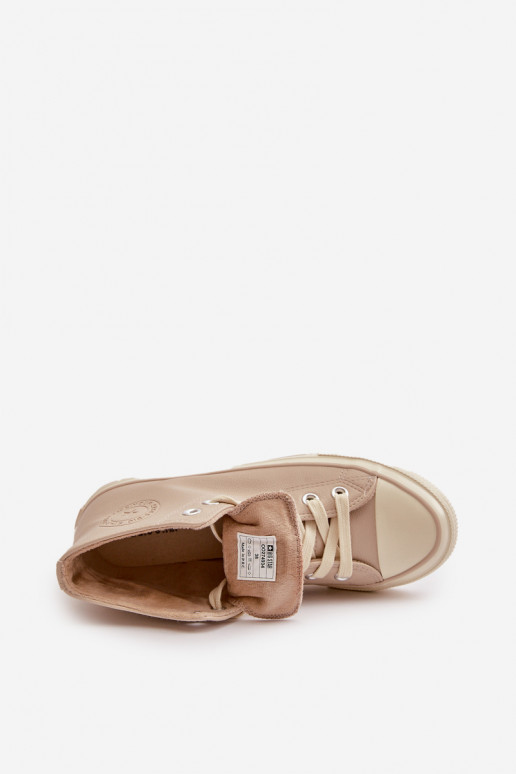 Bežná obuv zahriať sa z eko kože béžová Big Star OO274934 Bežná obuv zahriať sa z eko kože béžová Big Star OO274934