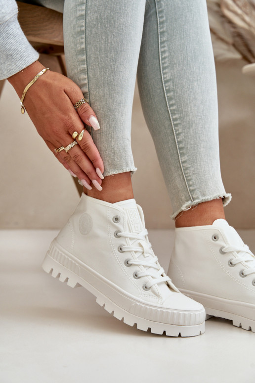 Bežná obuv s čižmami Pre kocku Big Star OO274009 biela farba Bežná obuv s čižmami Pre kocku Big Star OO274009 biela farba