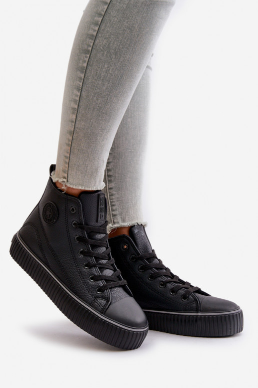 Dámske zahriať sa bežná obuv z eko kože Big Star OO274790 čierna Dámske zahriať sa bežná obuv z eko kože Big Star OO274790 čierna