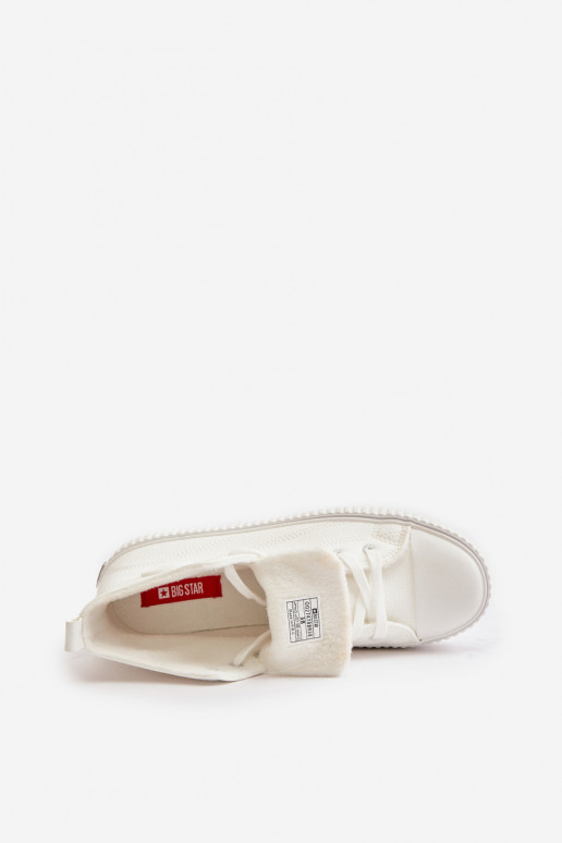 Dámske zahriať sa bežná obuv z eko kože Big Star OO274788 biela farba Dámske zahriať sa bežná obuv z eko kože Big Star OO274788 biela farba