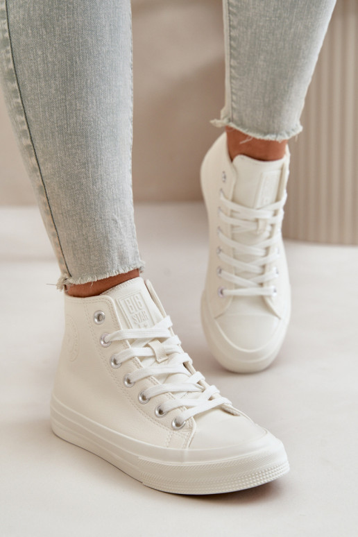 Bežná obuv zahriať sa z eko kože biela farba Big Star OO274932 Bežná obuv zahriať sa z eko kože biela farba Big Star OO274932