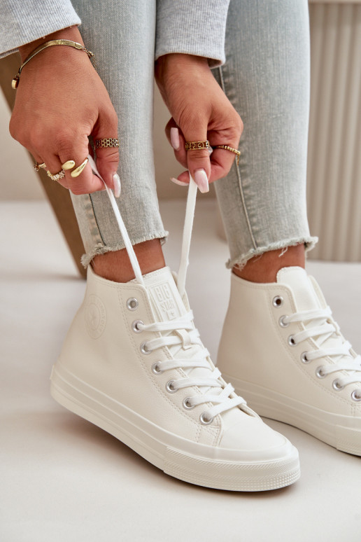 Bežná obuv zahriať sa z eko kože biela farba Big Star OO274932 Bežná obuv zahriať sa z eko kože biela farba Big Star OO274932