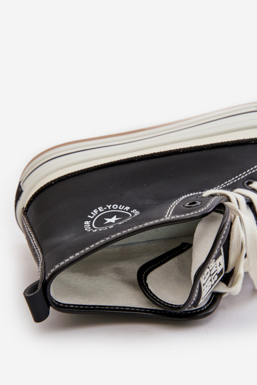 zahriať sa Bežná obuv s platformou Eko Kožené Big Star OO274062 čierna