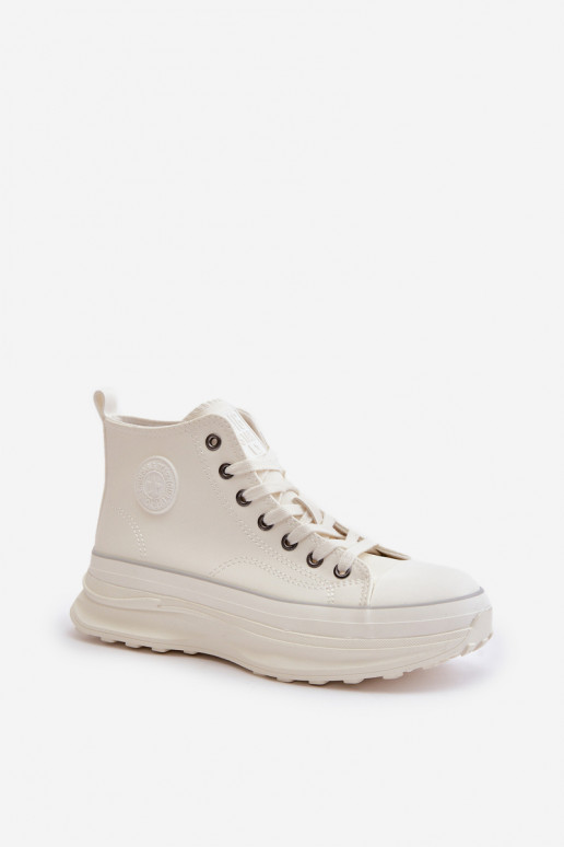 Bežná obuv s platformou Eko Kožené Big Star OO274064 biela farba